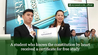 A student who knows the constitution by heart received a certificate for free study